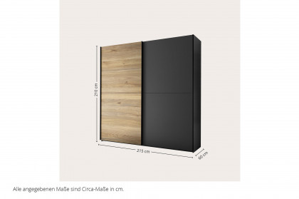 Melton von POL Power - Schrank schmal mit Hoteleinteilung grau - Eiche
