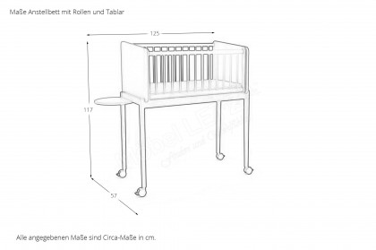 Little Cloud von Paidi - Stubenwagen mit Rollen, Matratze, Little Serve & Tiny Table