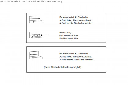 Glassystem von Disselkamp - Nachtschrank Balkeneiche - Glas weiß