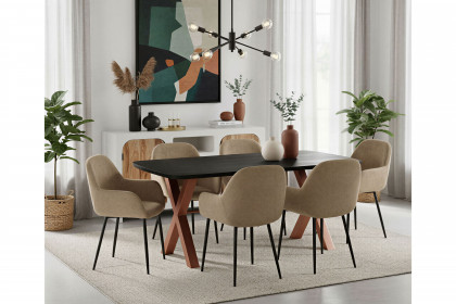 Black Smooth von SIT Möbel - Esstisch mit X-Gestell