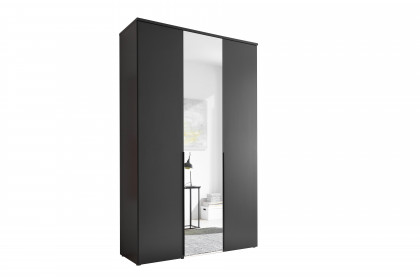 Kevo von POL Power - Kleiderschrank 3-türig graphit mit Spiegeltür