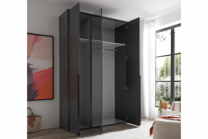 Kevo von POL Power - Kleiderschrank 3-türig graphit mit Spiegeltür