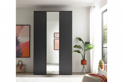 Kevo von POL Power - Kleiderschrank 3-türig graphit mit Spiegeltür