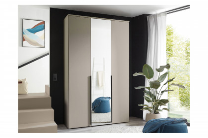 Kevo von POL Power - Schrank schmal 3-türig kaschmir mit Spiegeltür