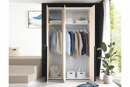 Kevo von POL Power - Schrank schmal 3-türig kaschmir mit Spiegeltür