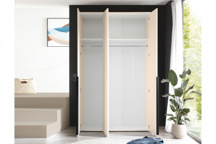 Kevo von POL Power - Schrank schmal 3-türig kaschmir mit Spiegeltür