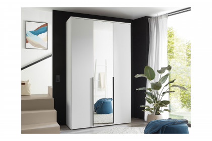 Kevo von POL Power - schmaler Schrank weiß ca. 135 cm breit mit Spiegel