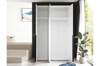 Kevo von POL Power - schmaler Schrank weiß ca. 135 cm breit mit Spiegel