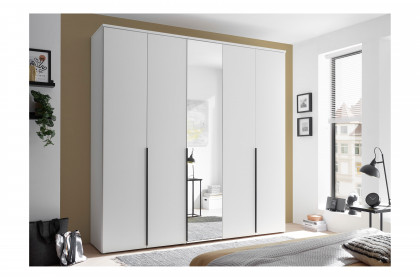 Kevo von POL Power - Kleiderschrank weiß ca. 225 cm breit mit Spiegel