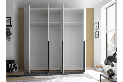 Kevo von POL Power - Kleiderschrank weiß ca. 225 cm breit mit Spiegel