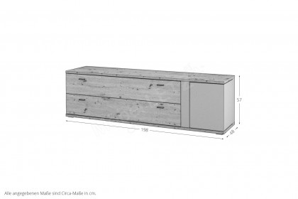 Grado-living von IDEAL Möbel - Lowboard in Eiche Artisan mit Drehregal