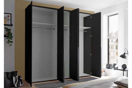 Kevo von POL Power - 5-türiger Kleiderschrank graphit mit Spiegel