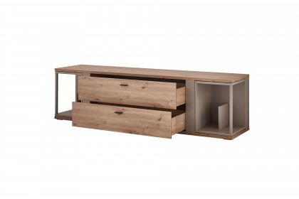 Grado-living von IDEAL Möbel - Lowboard in Eiche Artisan mit zwei Drehregalen