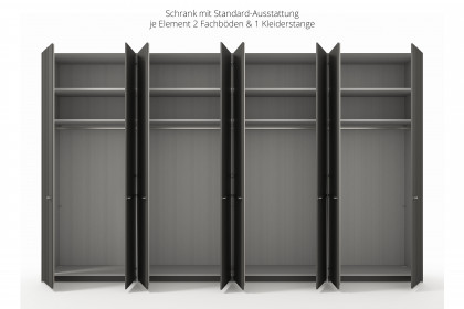 MR Isabelle von Musterring - Drehtürenschrank ca. 4 m breit dunkelgrau