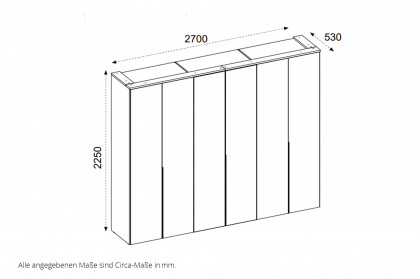 Kevo von POL Power - breiter Kleiderschrank mit geringer Tiefe kaschmir-beige