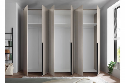 Kevo von POL Power - breiter Kleiderschrank mit geringer Tiefe kaschmir-beige
