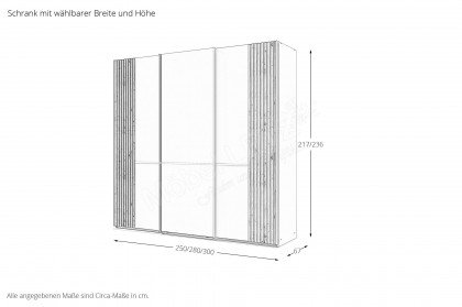 MR Isabelle von Musterring - Schwebetürenschrank 300 cm breit & 236 cm hoch