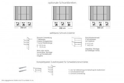 MR Isabelle von Musterring - Schwebetürenschrank 300 cm breit & 236 cm hoch