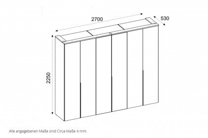 Kevo von POL Power - 6-türiger Schrank mit geringer Tiefe graphit
