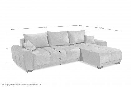 Dexter von ED-Lifestyle - Polstersofa rechts silver