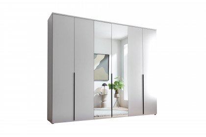 Kevo von POL Power - Schlafzimmerschrank weiß mit Kurztiefe & Spiegel