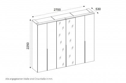 Kevo von POL Power - Schlafzimmerschrank weiß mit Kurztiefe & Spiegel