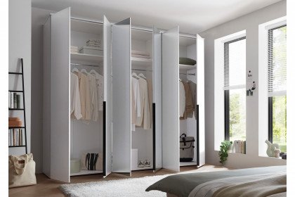 Kevo von POL Power - Schlafzimmerschrank weiß mit Kurztiefe & Spiegel