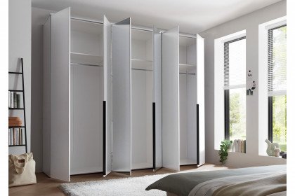 Kevo von POL Power - Schlafzimmerschrank weiß mit Kurztiefe & Spiegel