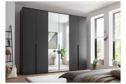 Kevo von POL Power - Kleiderschrank ca. 52 cm tief graphit mit Spiegel
