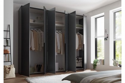 Kevo von POL Power - Kleiderschrank ca. 52 cm tief graphit mit Spiegel