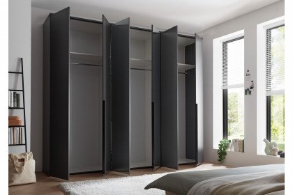 Kevo von POL Power - Kleiderschrank ca. 52 cm tief graphit mit Spiegel