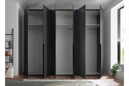 Kevo von POL Power - Kleiderschrank ca. 52 cm tief graphit mit Spiegel