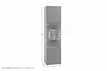 Caya von Hartmann - Vitrine 0055 W Kerneiche gebürstet/ Mattglas weiß