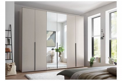 Kevo von POL Power - Schrank 6-türig mit ca. 52 cm Tiefe kaschmir - Spiegel