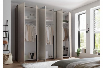 Kevo von POL Power - Schrank 6-türig mit ca. 52 cm Tiefe kaschmir - Spiegel