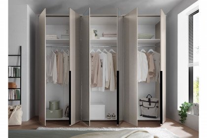 Kevo von POL Power - Schrank 6-türig mit ca. 52 cm Tiefe kaschmir - Spiegel