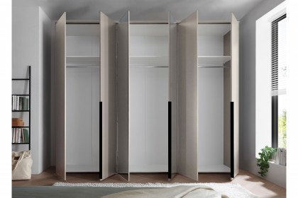 Kevo von POL Power - Schrank 6-türig mit ca. 52 cm Tiefe kaschmir - Spiegel