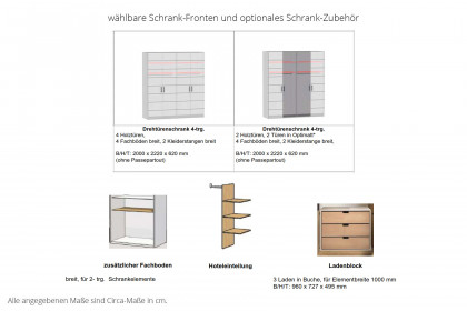 Como von Schösswender - Drehtürenschrank Kupfereiche bronze - schwarz