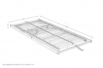 Oberon-L2260 von Sun Garden - Lattenrost 90 x 200 cm - aufklappbar