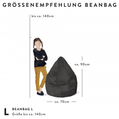 BeanBag Fluffy L von Magma Heimtex - Sitzsack in Anthrazit