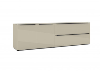 Reno-living von set one by Musterring - Lowboard LB-217 kaschmir/ Griff graphit-schwarz