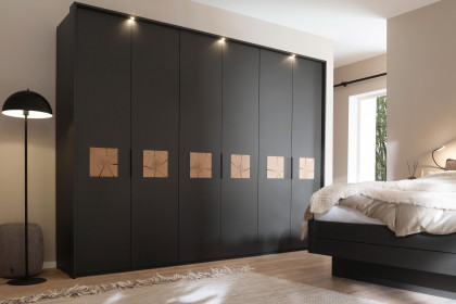 Multiline von SCHÖNER WOHNEN - Schrank basalt mit Balkeneiche-Quadrateinsätzen