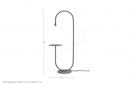 Uturn von Pode - Stehlampe aus Stahl, pulverbeschichtet in Charcoal
