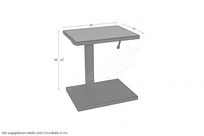 BT-eckig von Mäusbacher - Beistelltisch in Weiß/ Schwarz