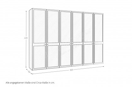 Longline von JUTZLER - 6-türiger Landhaus-Kleiderschrank Chalet nougat matt