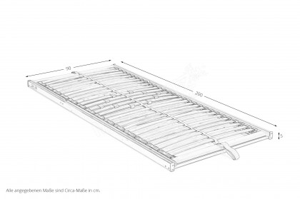 Basisflex KF von Ahorn - Lattenrost 90 x 200 cm manuell verstellbar