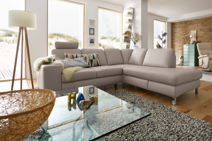 MR 365 von Musterring - Ledersofa Variante rechts light-grey