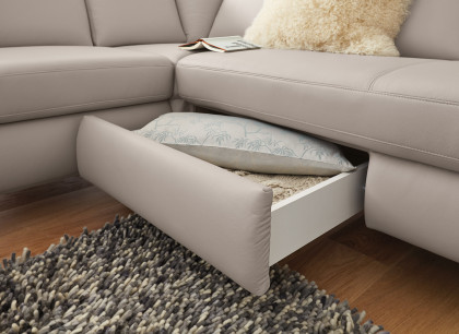 MR 365 von Musterring - Ledersofa Variante rechts light-grey
