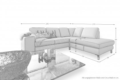MR 365 von Musterring - Ledersofa Variante rechts light-grey