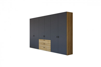 Longline von JUTZLER - Kleiderschrank 6-türig anthrazit - 3 Schubfächer Eiche
